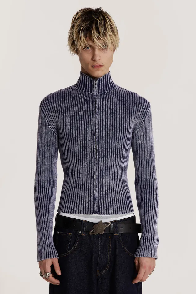Bestsellers Shop Blue Lucid Knit Track Top Jaded London Men