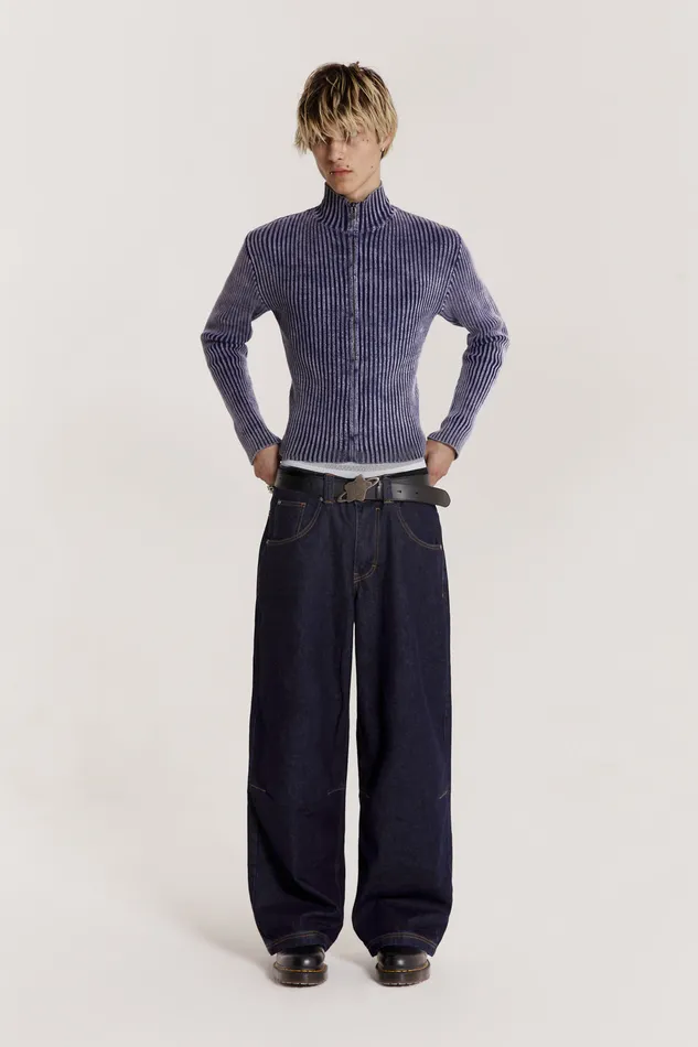 Bestsellers Shop Blue Lucid Knit Track Top Jaded London Men