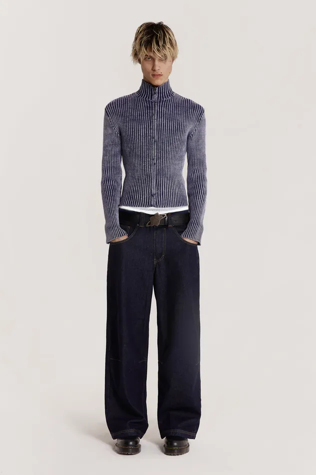 Bestsellers Shop Blue Lucid Knit Track Top Jaded London Men