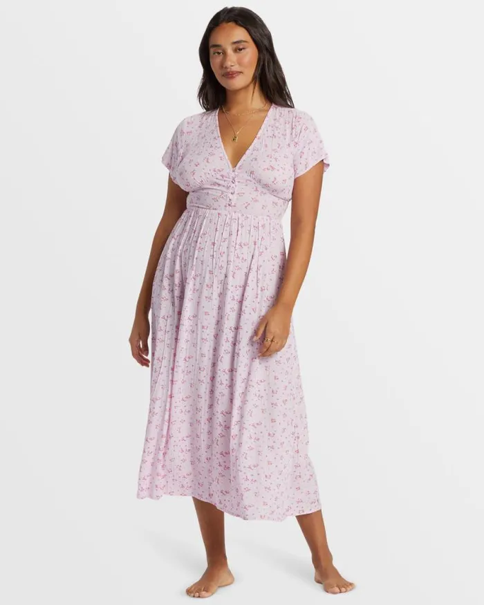 Billabong Dresses Morning Sky Midi Dress Iced Lavender 8211 Women