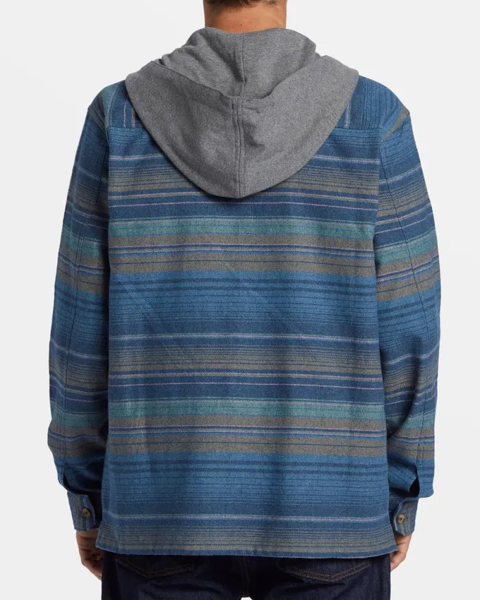 Billabong Hoodies and Fleece Baja Hooded Long Sleeve Flannel Shirt Dusty Navy 8211 Men Billabong Hoodies and Fleece Baja Hooded Long Sleeve Flannel Shirt Dusty Navy 8211 Men