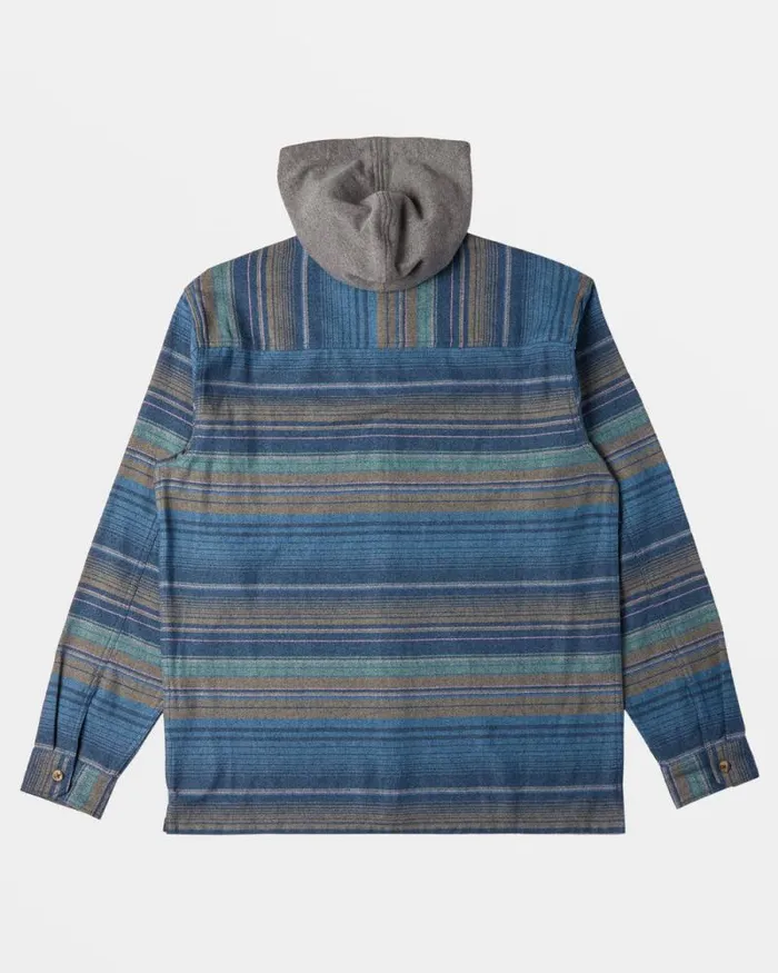 Billabong Hoodies and Fleece Baja Hooded Long Sleeve Flannel Shirt Dusty Navy 8211 Men Billabong Hoodies and Fleece Baja Hooded Long Sleeve Flannel Shirt Dusty Navy 8211 Men