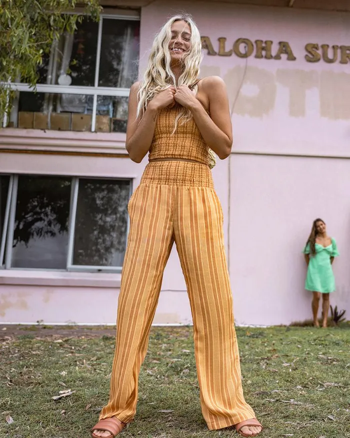 Billabong Jeans and Pants New Waves 2 Elastic Waist Pants Peach Punch 8211 Women