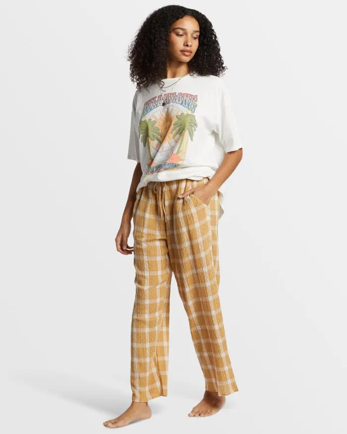 Billabong Matching Sets Plaid Out Elastic Waist Pants Hemp 2 8211 Women Billabong Matching Sets Plaid Out Elastic Waist Pants Hemp 2 8211 Women