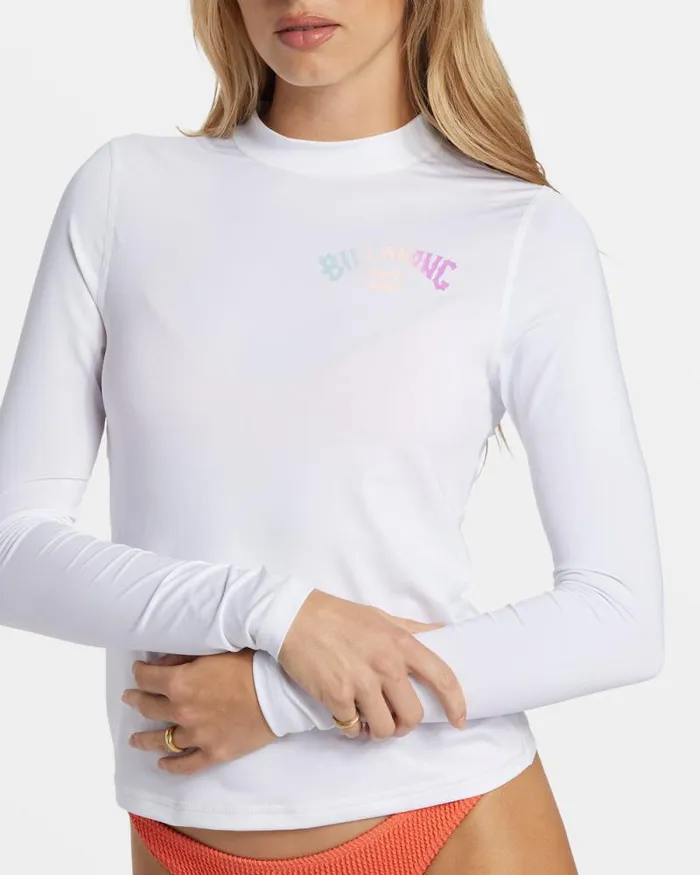 Billabong Rashguards and Bodysuits Core Long Sleeve Surf Tee White 8211 Women Billabong Rashguards and Bodysuits Core Long Sleeve Surf Tee White 8211 Women