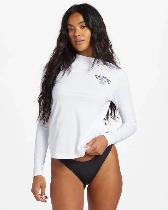 Billabong Rashguards and Bodysuits Core Loose Fit Long Sleeve Surf Tee White 8211 Women