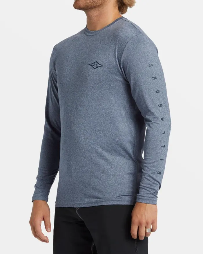 Billabong Rashguards and Surf Tees Unity Loose Fit Long Sleeve Surf Tee Navy Heather 8211 Men Billabong Rashguards and Surf Tees Unity Loose Fit Long Sleeve Surf Tee Navy Heather 8211 Men