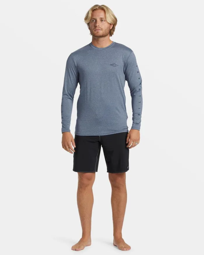 Billabong Rashguards and Surf Tees Unity Loose Fit Long Sleeve Surf Tee Navy Heather 8211 Men Billabong Rashguards and Surf Tees Unity Loose Fit Long Sleeve Surf Tee Navy Heather 8211 Men