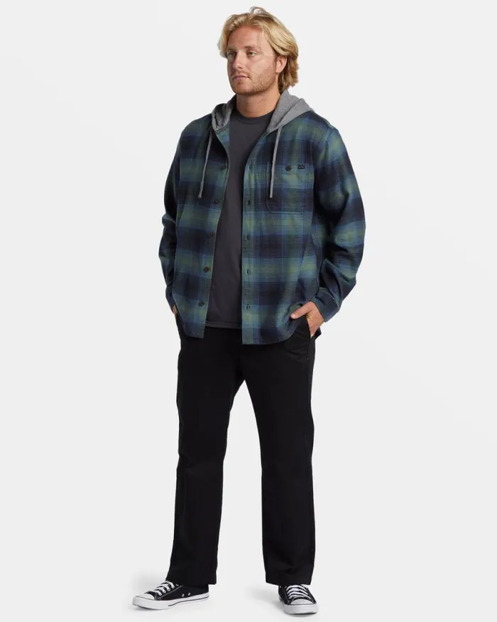 Billabong Shirts Baja Hooded Long Sleeve Flannel Shirt Fern 8211 Men Billabong Shirts Baja Hooded Long Sleeve Flannel Shirt Fern 8211 Men