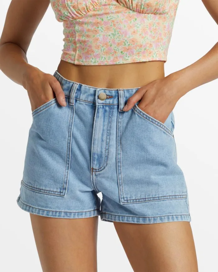 Billabong Shorts Leia Carpenter Denim Shorts Soft Blue 8211 Women Billabong Shorts Leia Carpenter Denim Shorts Soft Blue 8211 Women