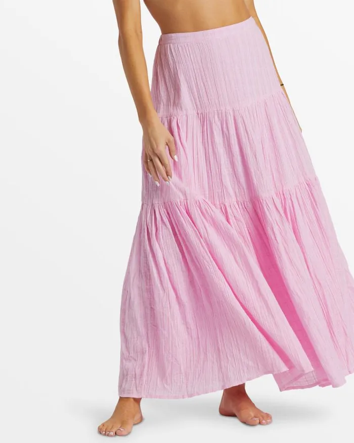 Billabong Skirts Sol Tiered Maxi Skirt Pink Dream 8211 Women Billabong Skirts Sol Tiered Maxi Skirt Pink Dream 8211 Women