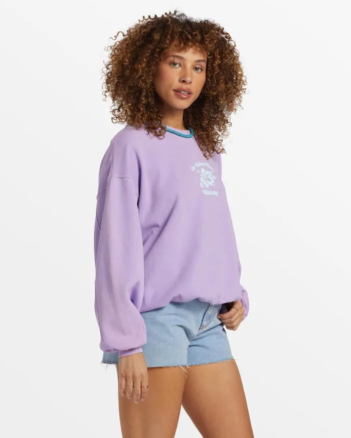 Billabong Sweatshirts and Fleece Aloha Kendal Crew Neck Sweatshirt Tulip 8211 Women Billabong Sweatshirts and Fleece Aloha Kendal Crew Neck Sweatshirt Tulip 8211 Women
