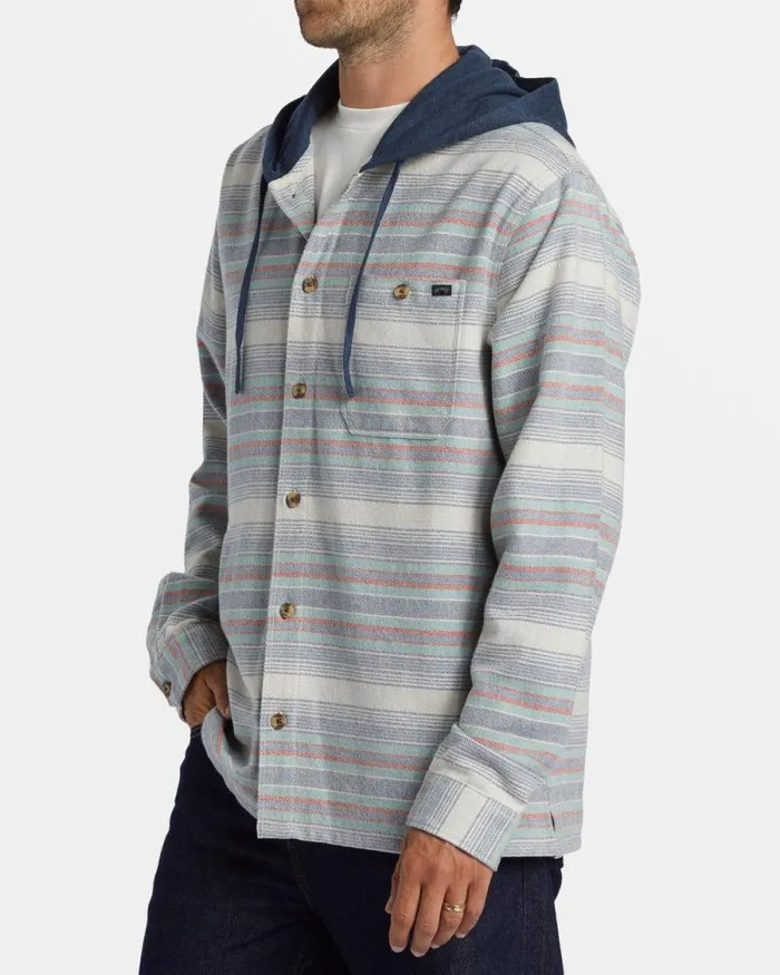 Billabong Wave Washed Essentials Baja Hooded Long Sleeve Flannel Shirt Slate Blue 8211 Men Billabong Wave Washed Essentials Baja Hooded Long Sleeve Flannel Shirt Slate Blue 8211 Men
