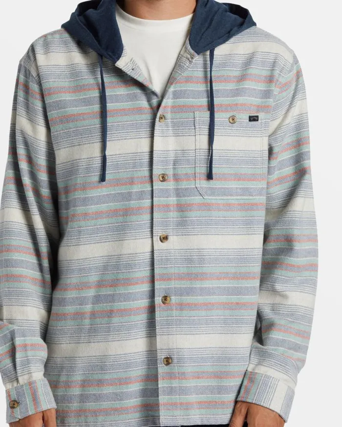 Billabong Wave Washed Essentials Baja Hooded Long Sleeve Flannel Shirt Slate Blue 8211 Men Billabong Wave Washed Essentials Baja Hooded Long Sleeve Flannel Shirt Slate Blue 8211 Men