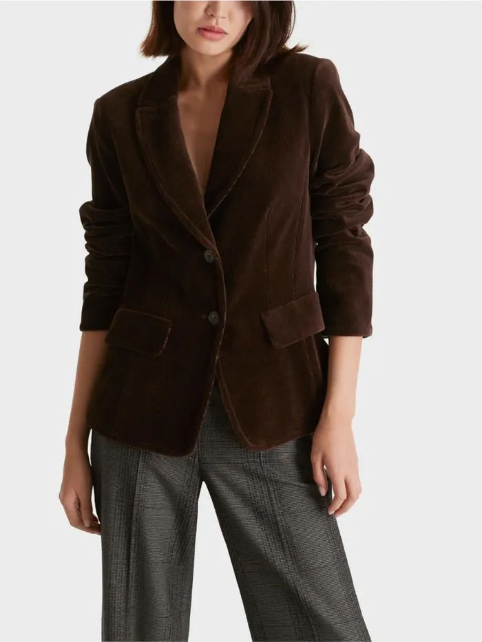 Blazer Damen Marc Cain Trendiger Kordblazer Dark Wood