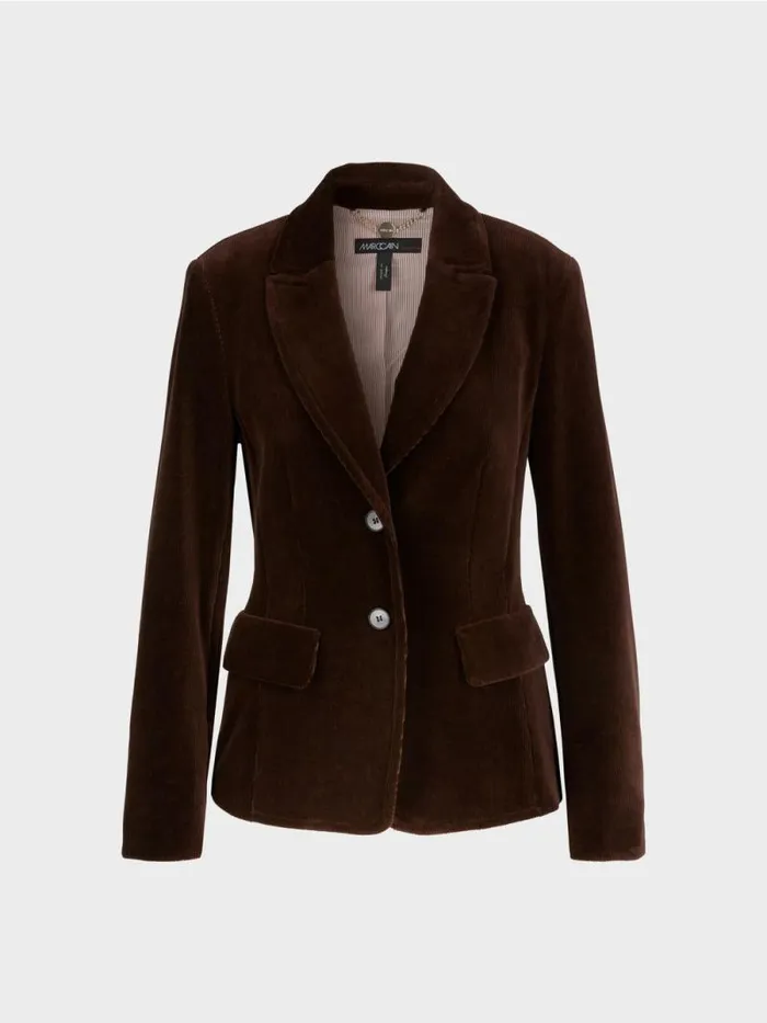Blazer Damen Marc Cain Trendiger Kordblazer Dark Wood