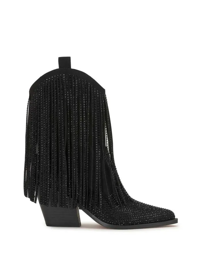 Boots and Booties Shoes Jessica Simpson Paredisa Fringe Bootie In Black