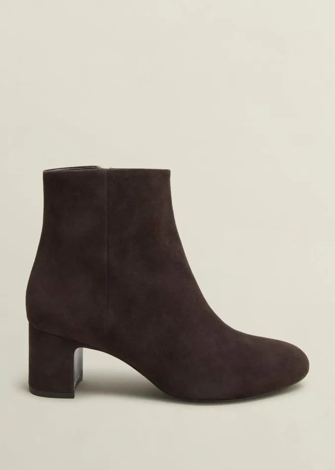 Boots Women HOBBS Rochelle Suede Ankle Boots Chocolate Brown