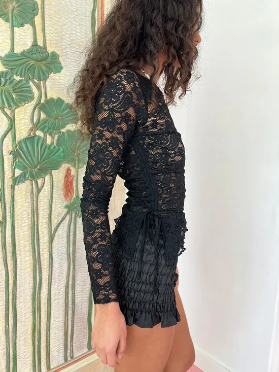 Bottoms Lisa Says Gah Women Angel Smocked Short Blk