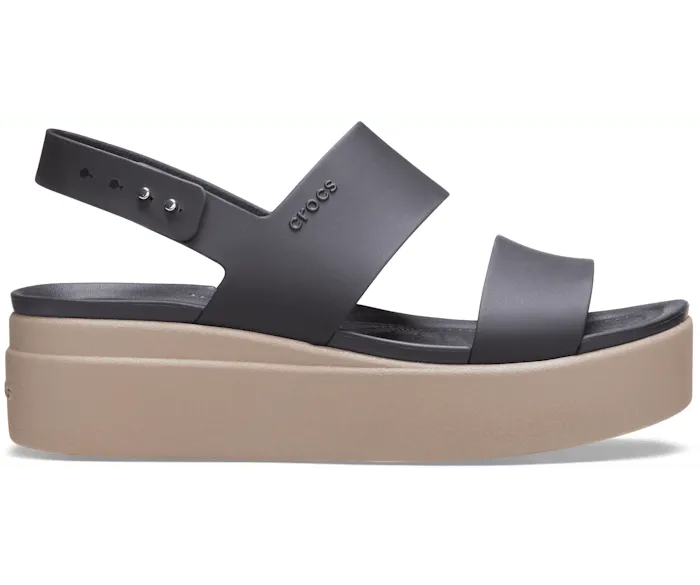 Brooklyn Low Wedge Black Mushroom Women Crocs Sandals