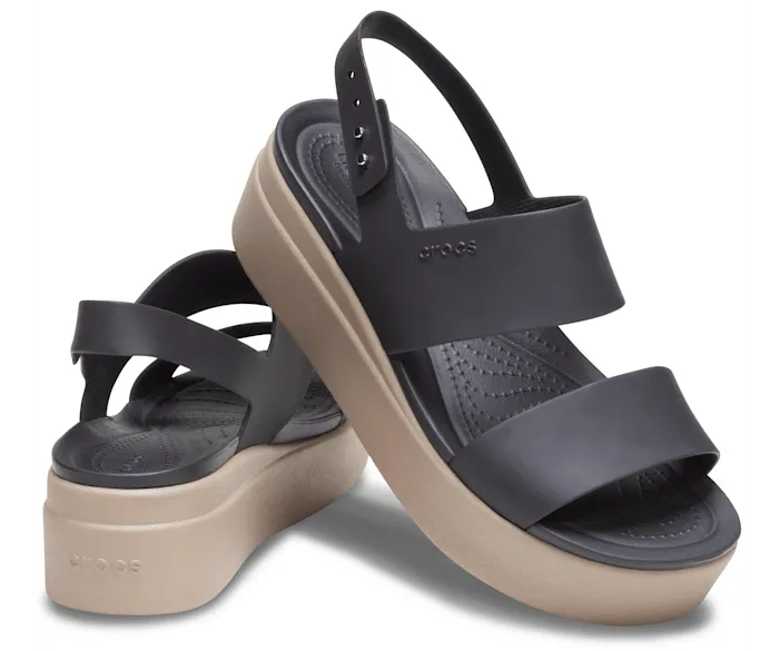 Brooklyn Low Wedge Black Mushroom Women Crocs Sandals