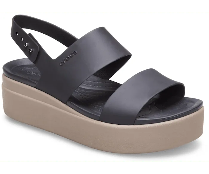 Brooklyn Low Wedge Black Mushroom Women Crocs Sandals