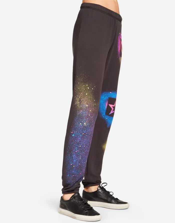 Brynn Graffiti Love Onyx Women039s Lauren Moshi Long Sweatpants