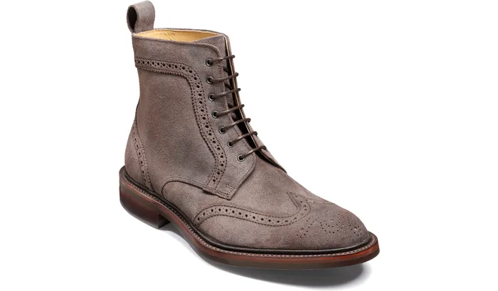 Calder 8211 Grey Suede Men Barker Shoes Mens Brogues