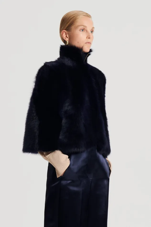 Capes Scanlan Theodore Women TOSCANA CAPE NAVY Capes Scanlan Theodore Women TOSCANA CAPE NAVY