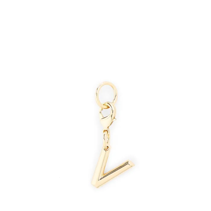 Charm Letter V Gold Color Women Lancel Key Ring