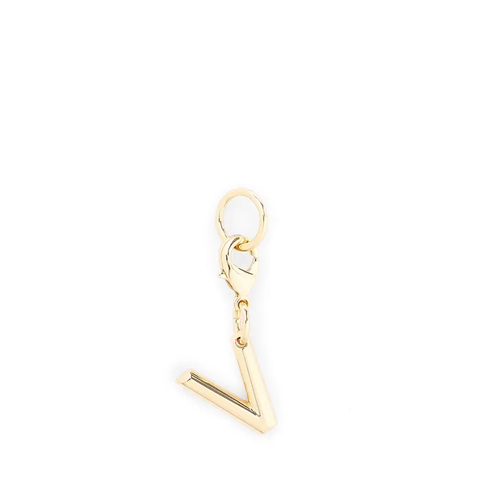 Charm Letter V Gold Color Women Lancel Key Ring Charm Letter V Gold Color Women Lancel Key Ring