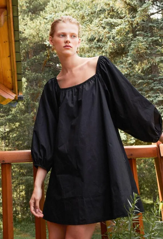 Ciao Lucia Black Dresses Dali Black Cotton Mini Dress 8211 Women