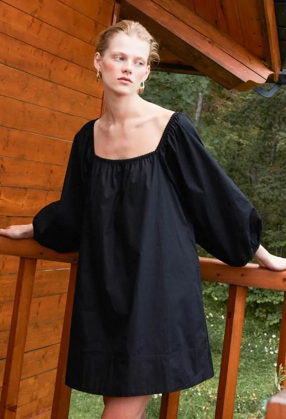 Ciao Lucia Black Dresses Dali Black Cotton Mini Dress 8211 Women