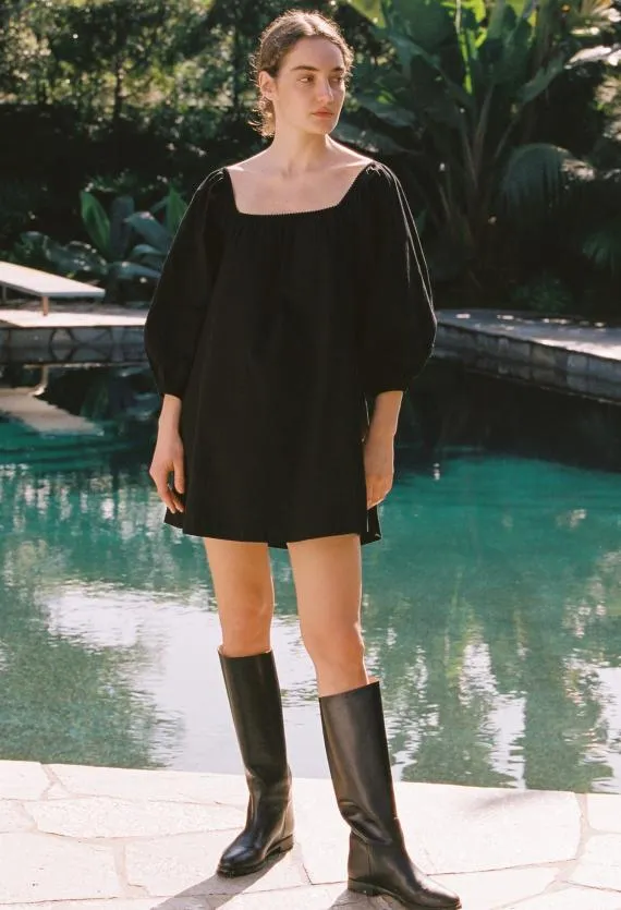 Ciao Lucia Black Dresses Dali Black Cotton Mini Dress 8211 Women