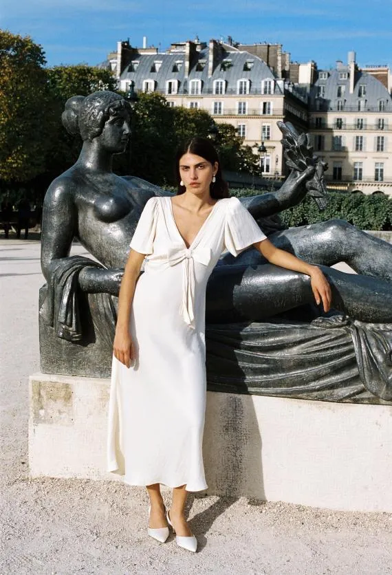 Ciao Lucia Satin Dresses Brunello Dress Ivory 8211 Women