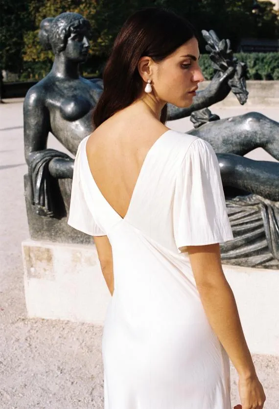 Ciao Lucia Satin Dresses Brunello Dress Ivory 8211 Women