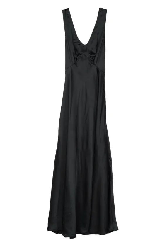 Ciao Lucia Satin Dresses Reine Black Satin Maxi Dress 8211 Women