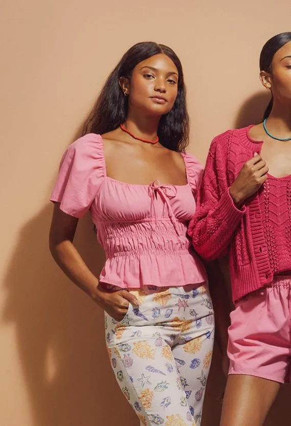 Ciao Lucia Short Sleeve Tops Elvia Top Carnation 8211 Women