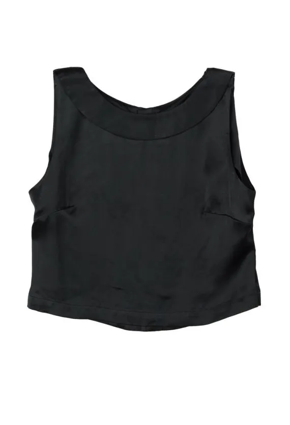 Ciao Lucia Sleeveless Tops Claudine Black Sleeveless Satin Top 8211 Women