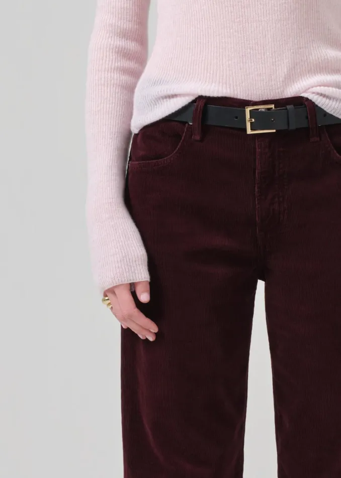 Citizens Of Humanity Annina High Rise Wide Leg 30034 Corduroy In Bordeaux Women Pants