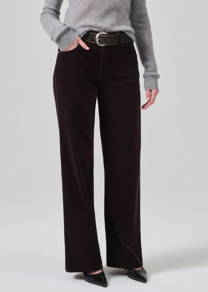 Citizens Of Humanity Annina High Rise Wide Leg 30034 Corduroy In Clove Women Pants