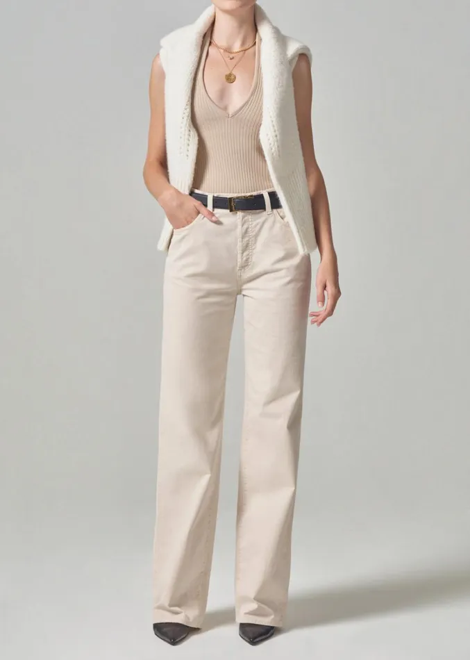 Citizens Of Humanity Annina High Rise Wide Leg 30034 In Almondette Women Jeans