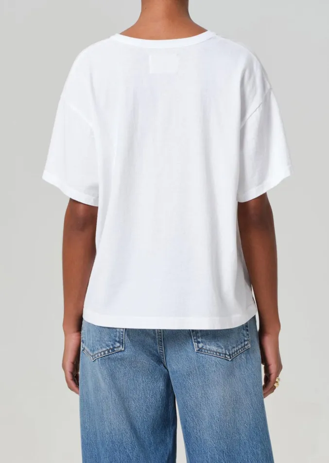 Citizens Of Humanity Aspeth Splice Tee In White Women Tops