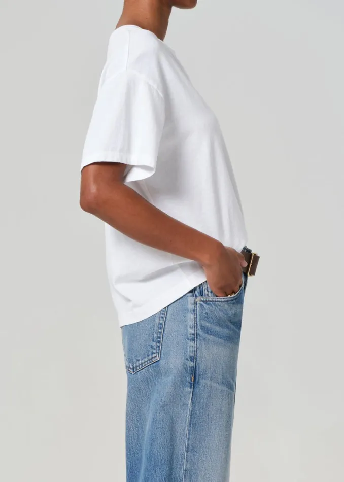Citizens Of Humanity Aspeth Splice Tee In White Women Tops