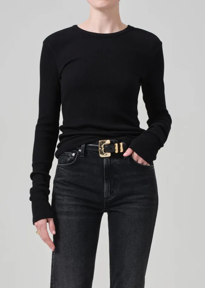 Citizens Of Humanity Bina Crewneck In Black Women Tops