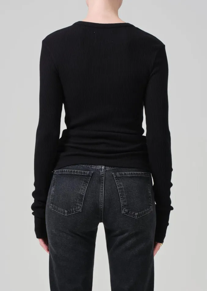 Citizens Of Humanity Bina Crewneck In Black Women Tops