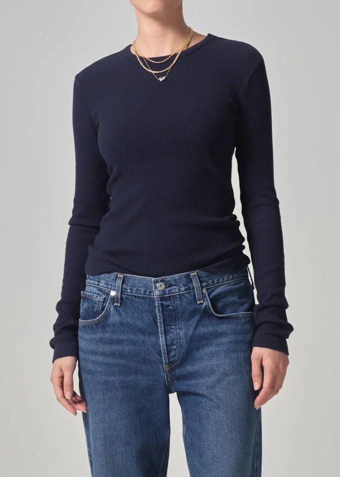 Citizens Of Humanity Bina Crewneck In Navy Women Tops