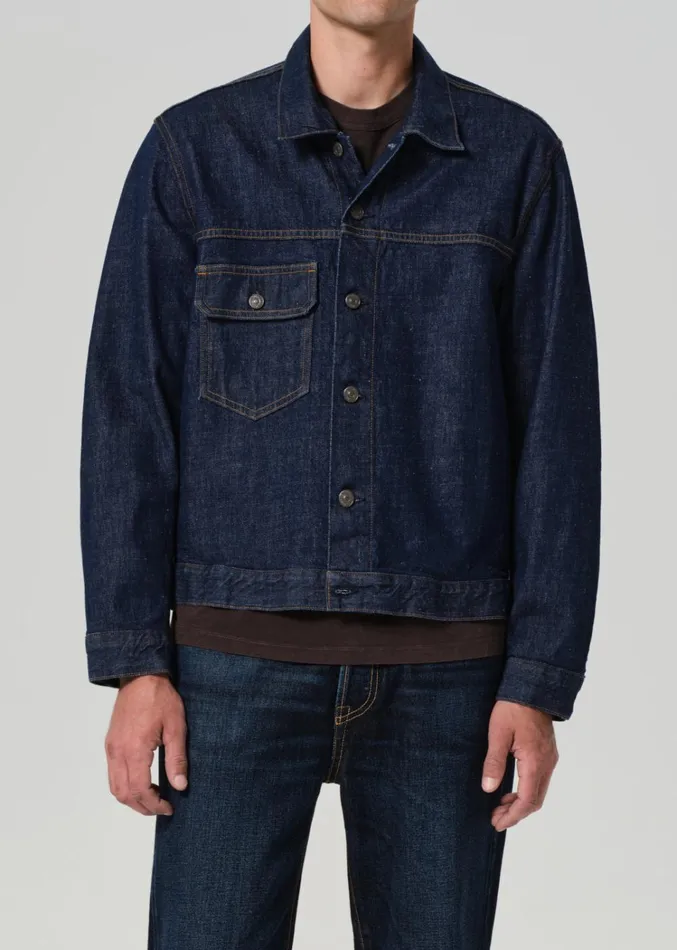 Citizens Of Humanity Box Denim Jacket In Crosshatch Men Jackets