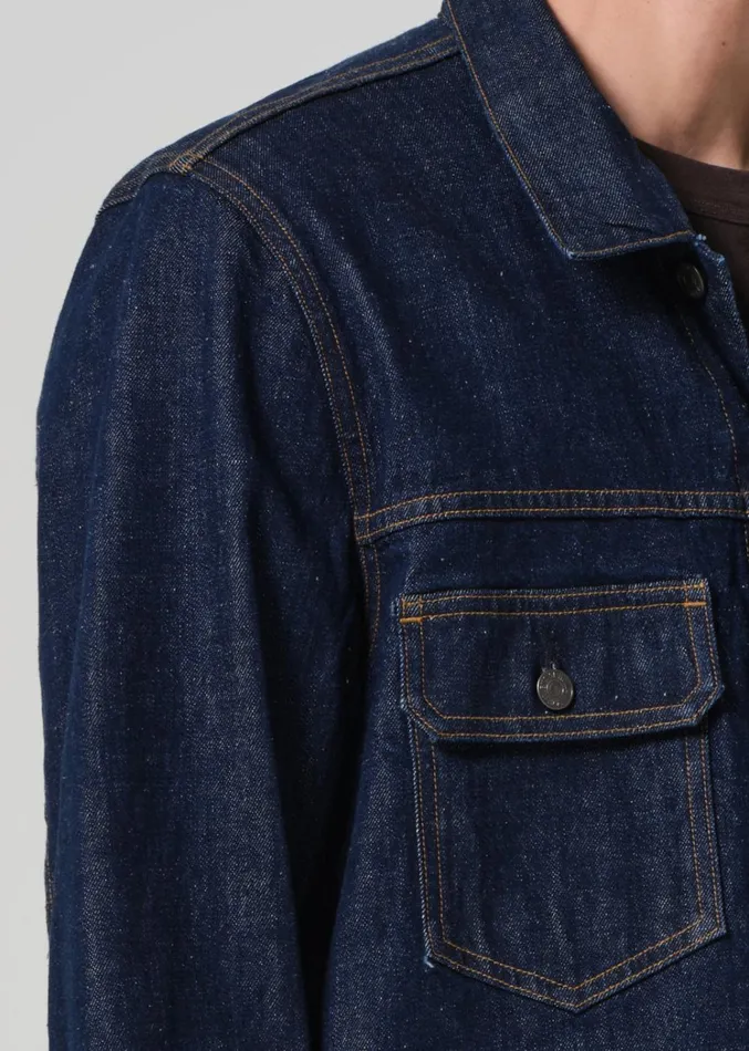 Citizens Of Humanity Box Denim Jacket In Crosshatch Men Jackets
