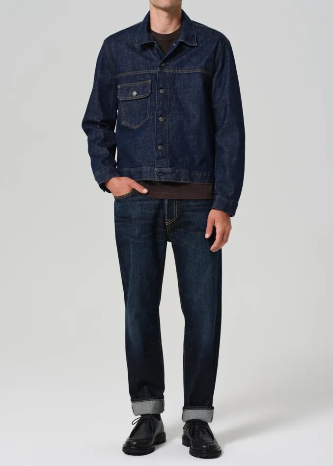 Citizens Of Humanity Box Denim Jacket In Crosshatch Men Jackets